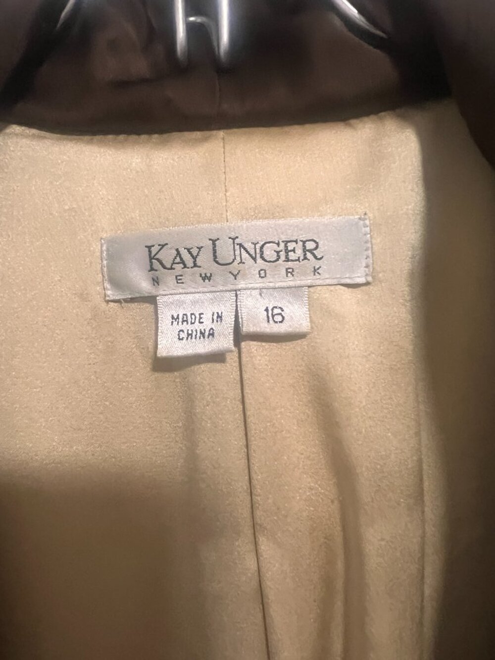 Kay Unger chocolate brown velvet belted blazer womens size 16 - Picture 2 of 9